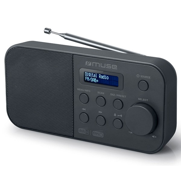 Muse m-109 db negro radio dab+/fm portátil con altavoz integrado y pantalla