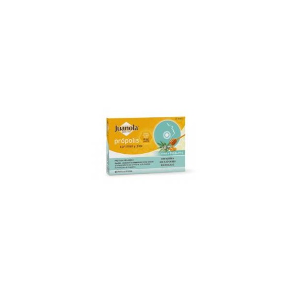 Juanola Propolis Miel y Zinc 24 Pastillas de Goma Sabor Eucalipto