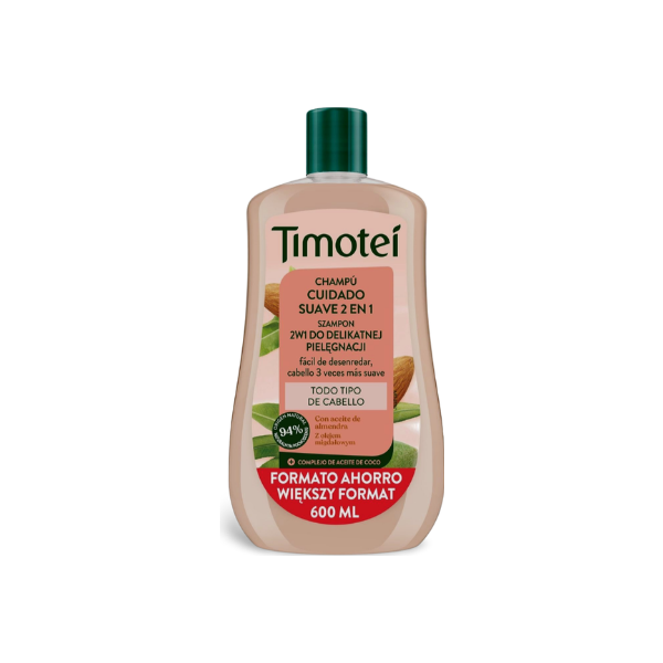 Timotei champú Cuidado Suave 2 en 1 Formato Ahorro 600 ml